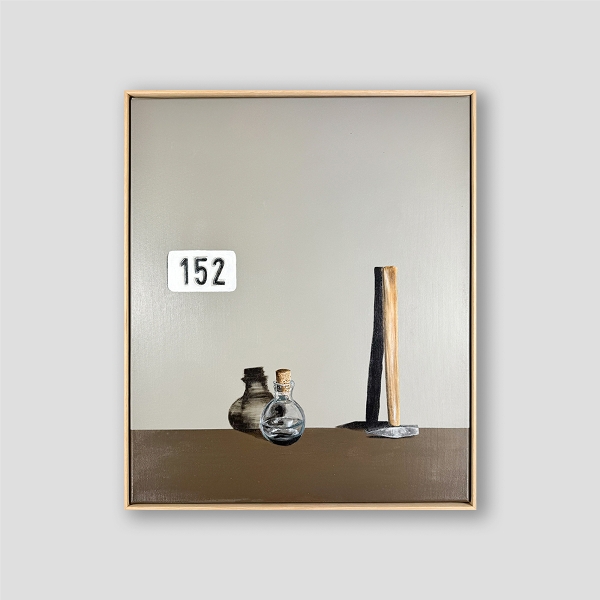 DEGLIN Bart - Still life with house number plate, hammer, and bottle with tears from P.